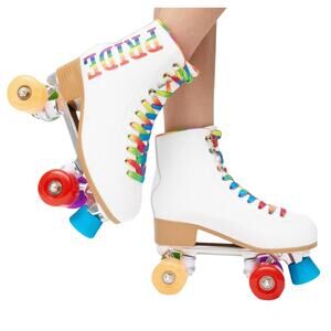Rainbow Pride Quad Roller Skates in size 8